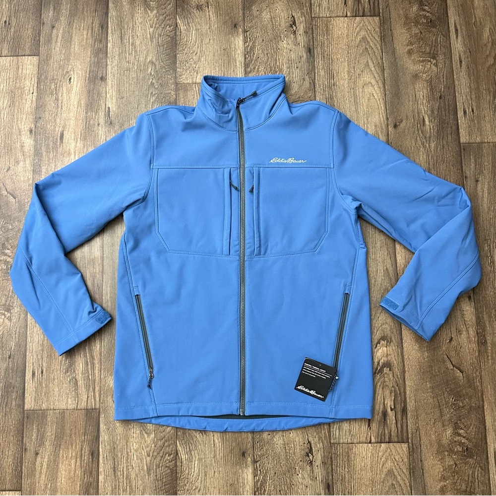 Eddie Bauer Windfoil Thermal Outdoor Hiking zip up Jacket Mens Size M Blue